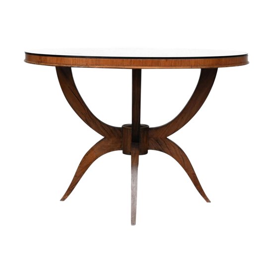 Tavolo con piedistallo Art Déco anni '30 in vetro di palissandro