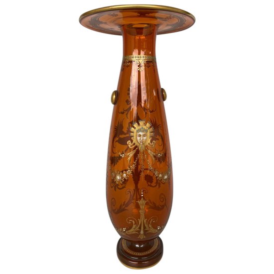 Cristallerie Baccarat - Amber Crystal Vase Late 19th century