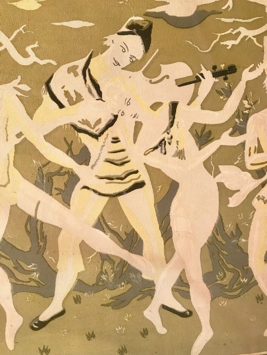 Großes bedrucktes Leinwandbild Ballet de troubadours signiert andrémichel