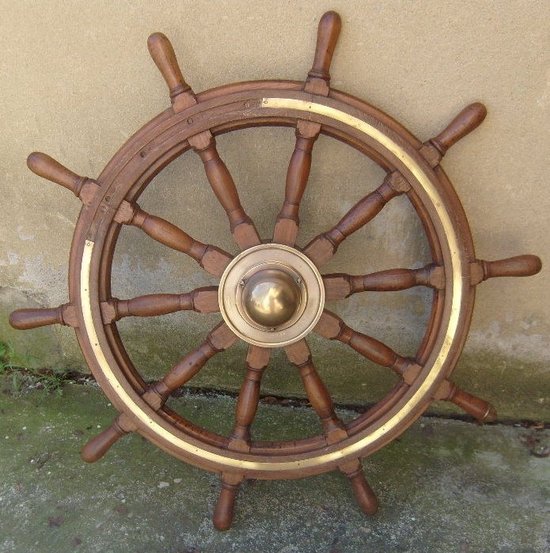 Schiffssteuerrad aus MahagoniXIX.