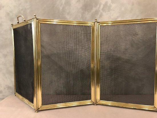 Antique brass fireplace mantel from the 19th century Louis Philippe period