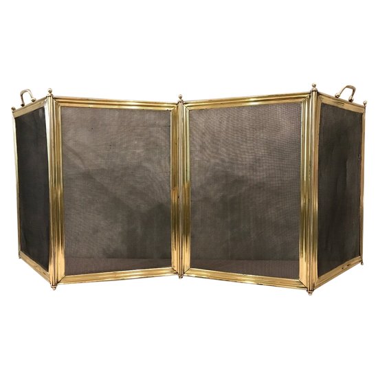 Antique brass fireplace mantel from the 19th century Louis Philippe period