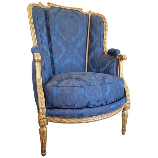 Jean Baptiste Sené, Exceptional stamped Bergère of the Louis XVI period.