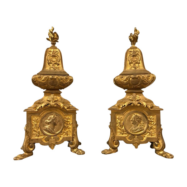 Beautiful Louis XIV Period Andirons 17th