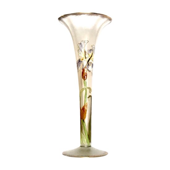 Vaso smaltato Daum Lagras in stile art-nouveau