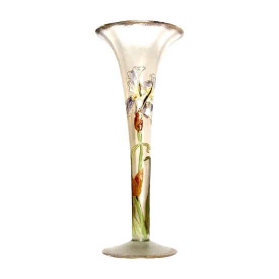 Daum Lagras art-nouveau enamelled vase