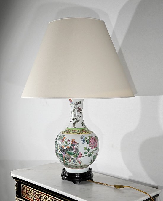 Bedeutende Lampe aus China Porzellan - 1960