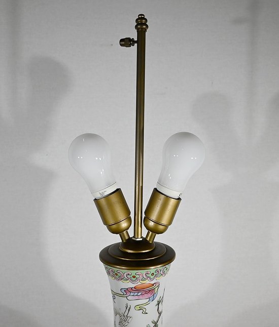 Bedeutende Lampe aus China Porzellan - 1960