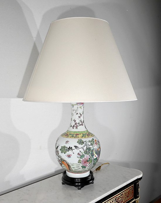 Bedeutende Lampe aus China Porzellan - 1960