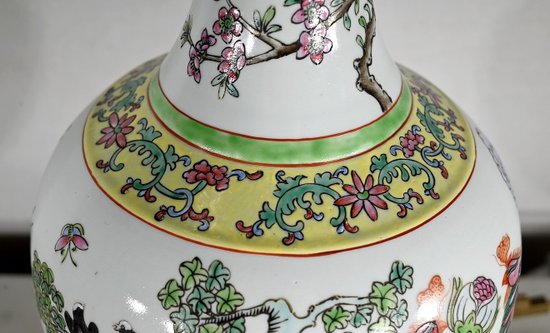 Bedeutende Lampe aus China Porzellan - 1960