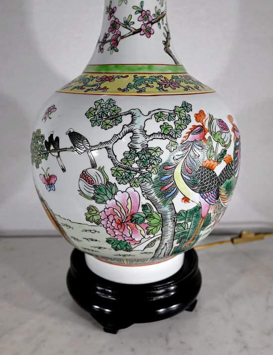 Bedeutende Lampe aus China Porzellan - 1960