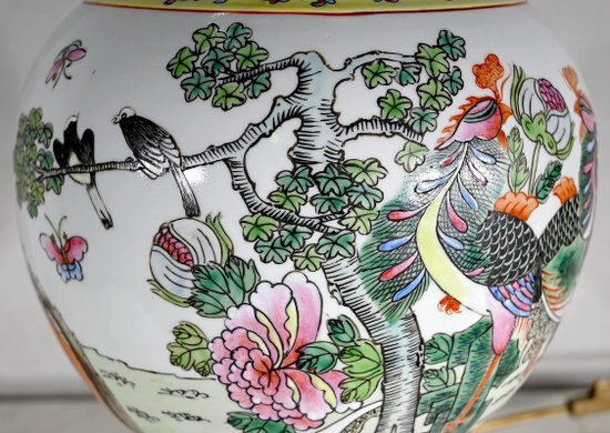 Bedeutende Lampe aus China Porzellan - 1960