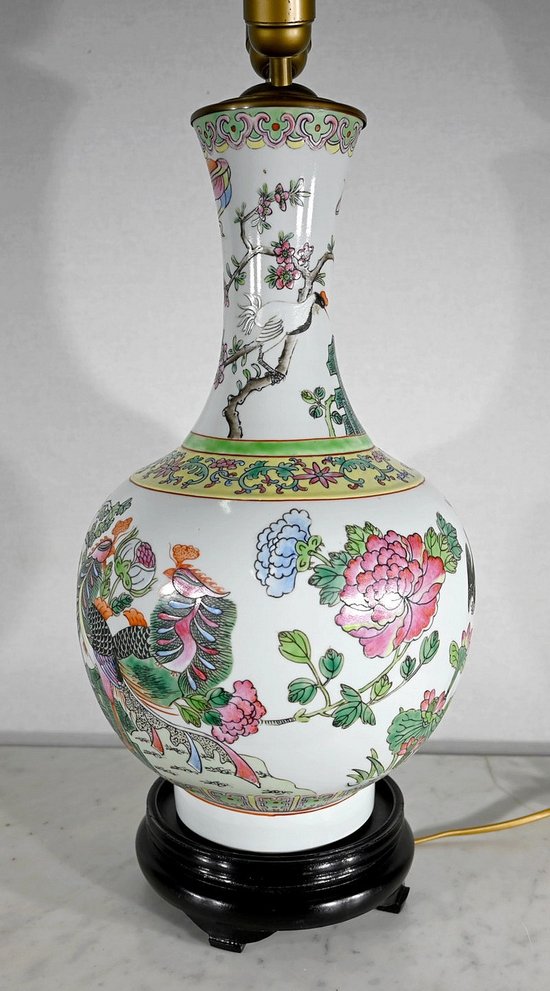Bedeutende Lampe aus China Porzellan - 1960