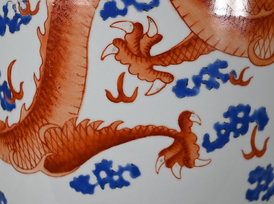 Bedeutende Lampe "Drachen" aus China Porzellan - 1960