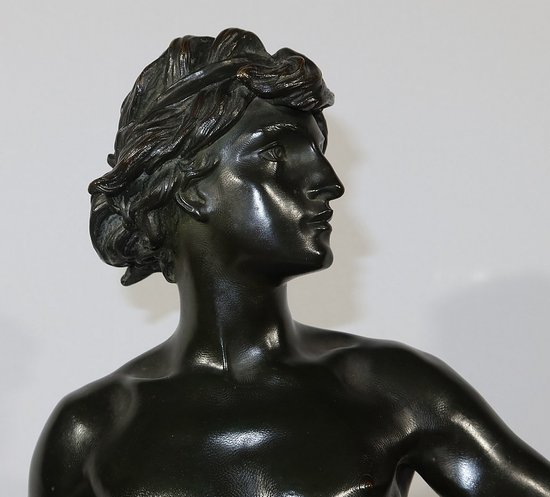Important Bronze " David ", by A. Gaudez - End of XIXth century