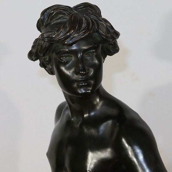 Important Bronze " David ", by A. Gaudez - End of XIXth century