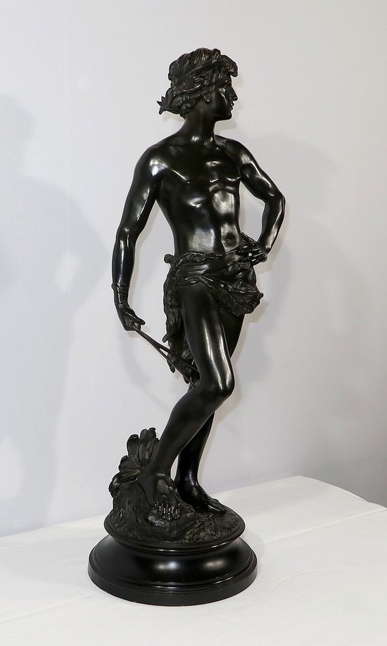 Important Bronze " David ", by A. Gaudez - End of XIXth century