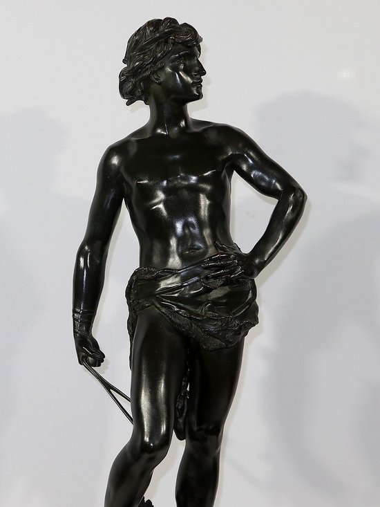 Important Bronze " David ", by A. Gaudez - End of XIXth century
