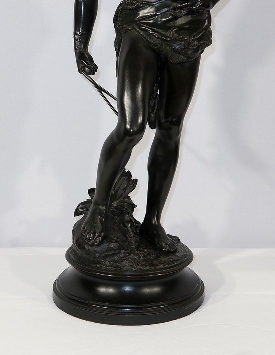 Important Bronze " David ", by A. Gaudez - End of XIXth century