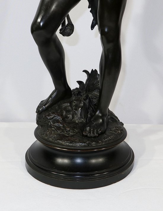 Important Bronze " David ", by A. Gaudez - End of XIXth century