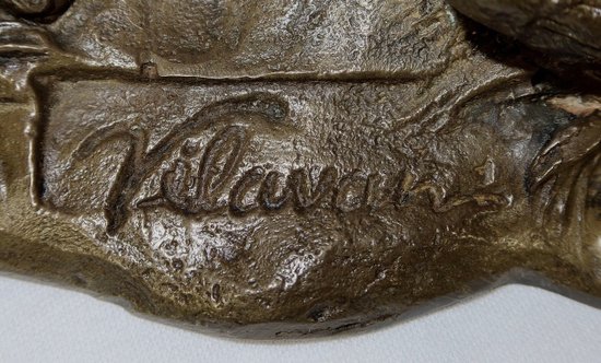 Bronzo "Fagiano e i suoi piccoli" firmato Vilavan - Inizio XX secolo