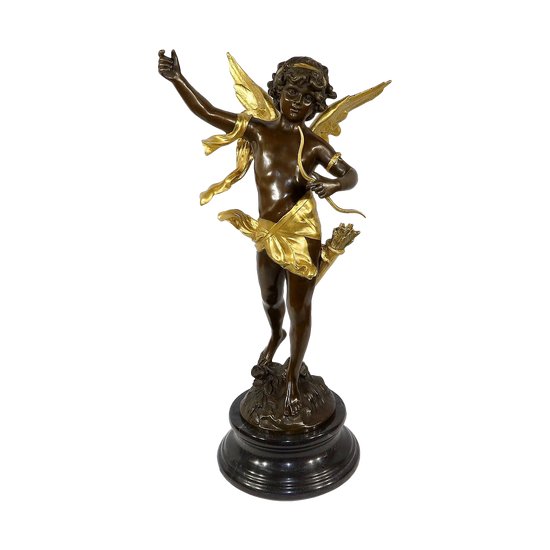 Importante "Cupido" in bronzo di Charles B. - XIX secolo