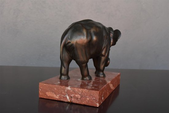 1900 Elephant Bronze Desk Set