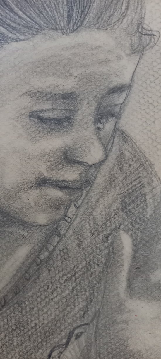 Grey pencil drawing/ The death of Cleopatra