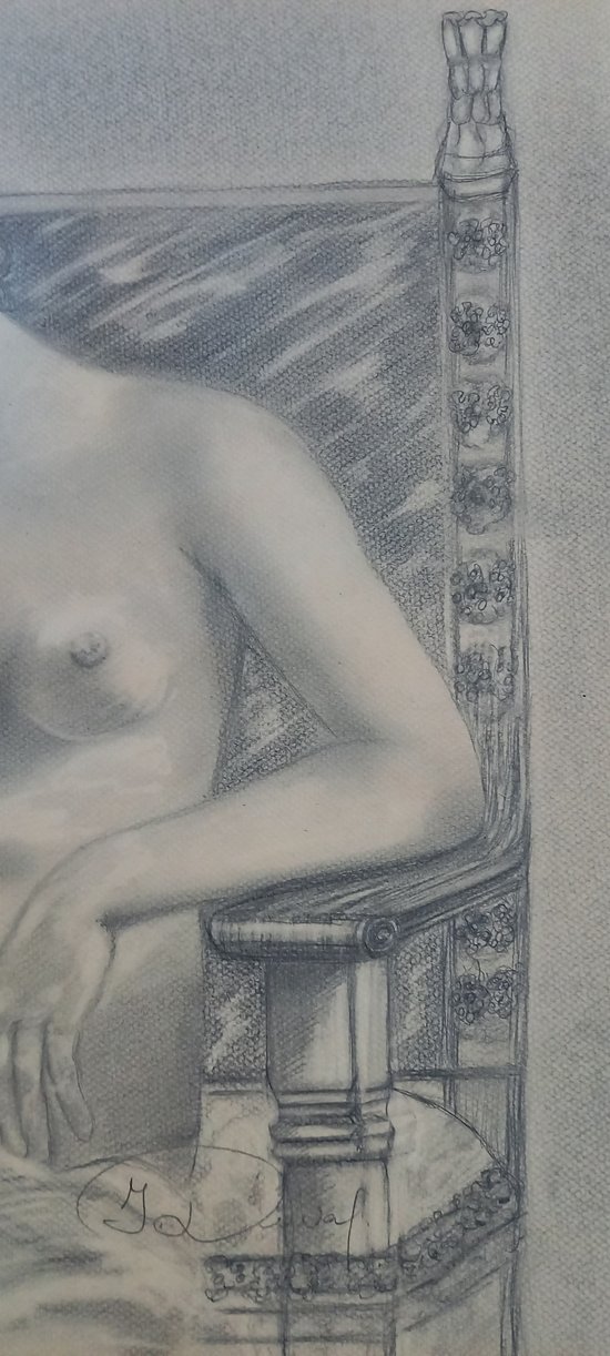 Grey pencil drawing/ The death of Cleopatra