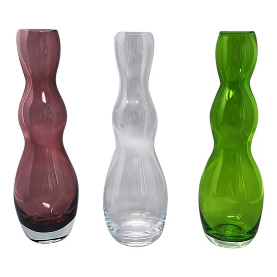 1970 Magnifique ensemble de 3 vases en verre de Murano par Nason. Fabriqué en Italie