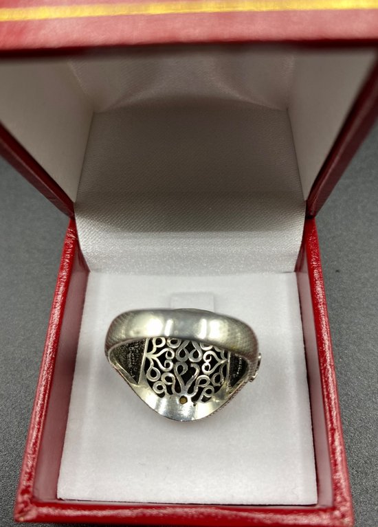 ANELLO CON SIGILLO IN ARGENTO STERLING E PLACCA D'ARGENTO