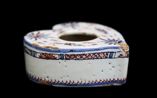18th century earthenware inkwell