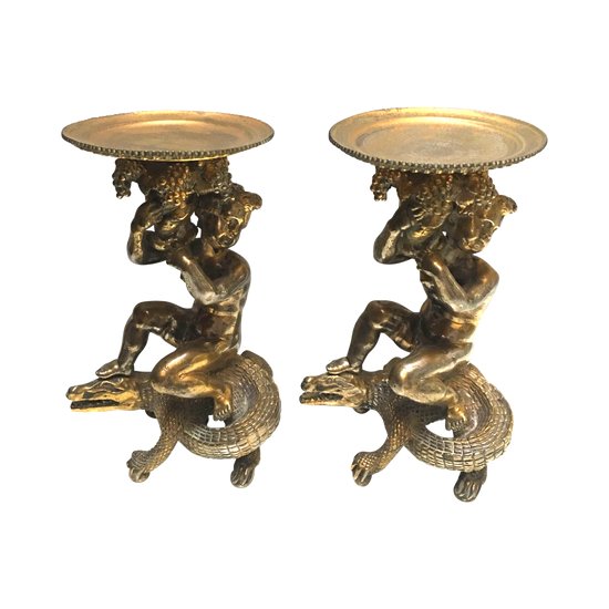 Two late eighteenth bronze cherubs