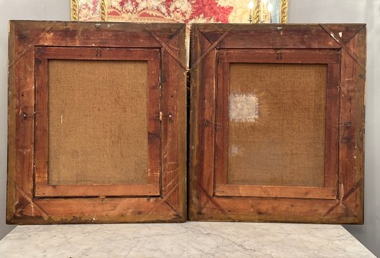 Dancourt, Paire D'Huiles Sur Toile Marine Scene De Port Signées Epoque Fin XIXème