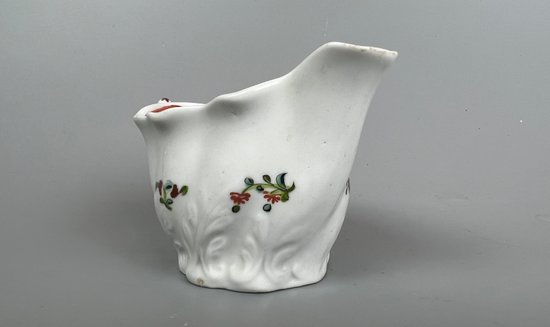 A Late 18thc Caughley Polychrome low Chelsea Ewer c.1790