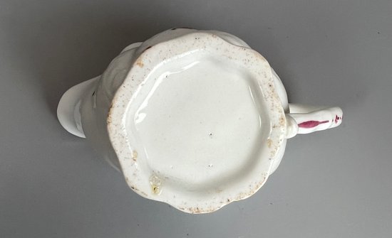 A Late 18thc Caughley Polychrome low Chelsea Ewer c.1790
