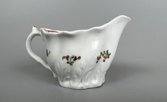 A Late 18thc Caughley Polychrome low Chelsea Ewer c.1790