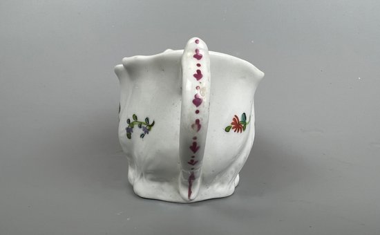 A Late 18thc Caughley Polychrome low Chelsea Ewer c.1790