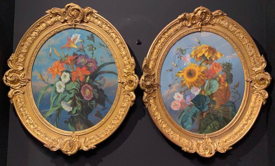 important pair of pastels XIX° in their gilded frame