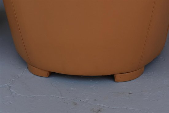 Paar Paquebot-Ledersessel im Art-Deco-Stil