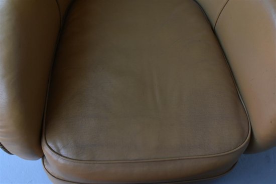 Paar Paquebot-Ledersessel im Art-Deco-Stil