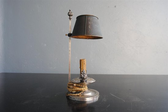 Lampada da borsa dell'acqua calda in stile impero XIX secolo in metallo argentato