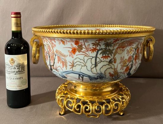 Large Cup In Imari Porcelain And Gilt Bronze Mount Nineteenth