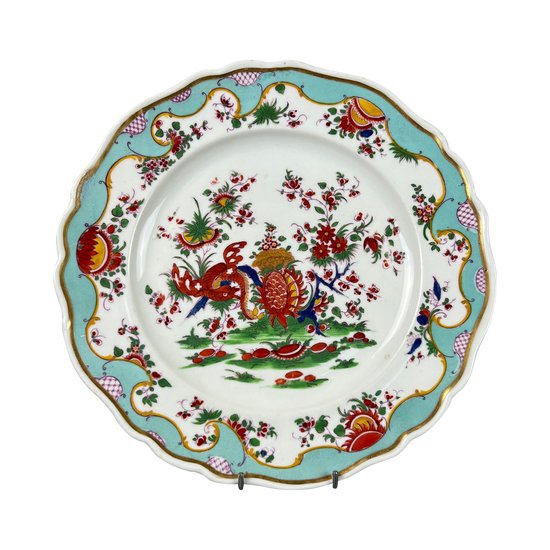 A c. 1820-30 Chamberlain Worcester "Jabberwocky" pattern porcelain plate.#2