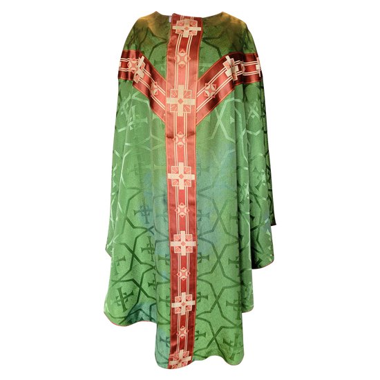 Chasuble art-déco en damas, époque milieu XXe siècle