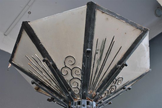 Lampadaire En Fer Forgé 1930 Art Déco