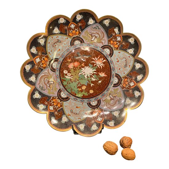 Plat polylobé en cloisonné