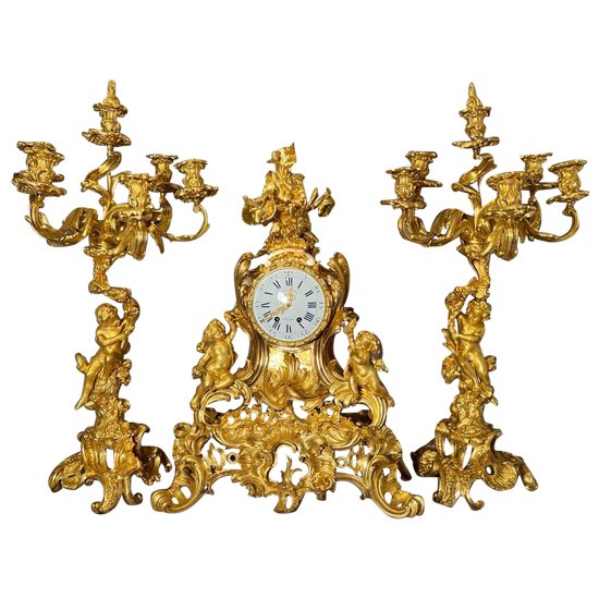 Chiseled Gilt Bronze Fireplace Trim XIXth Napoleon III