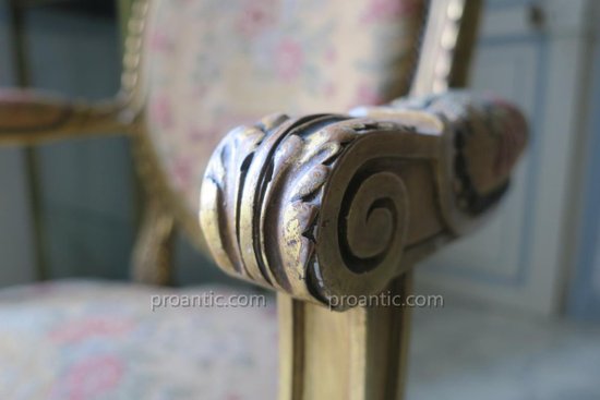 Salon En Bois Sculpté Et Doré De Style Louis XVI Napoléon III