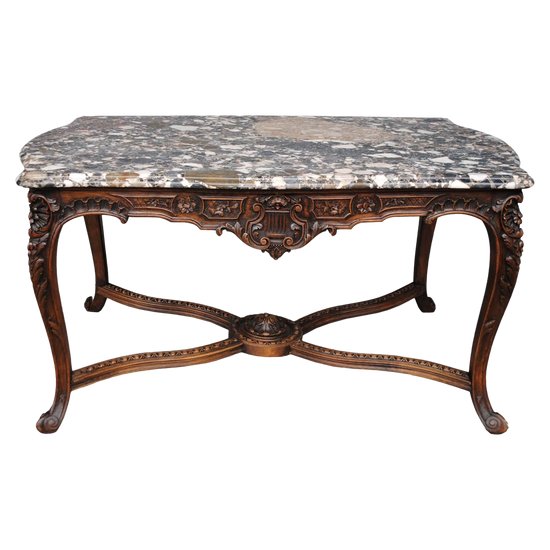 Magnifique Table à Gibier De Style Louis XV Marbre Brèche